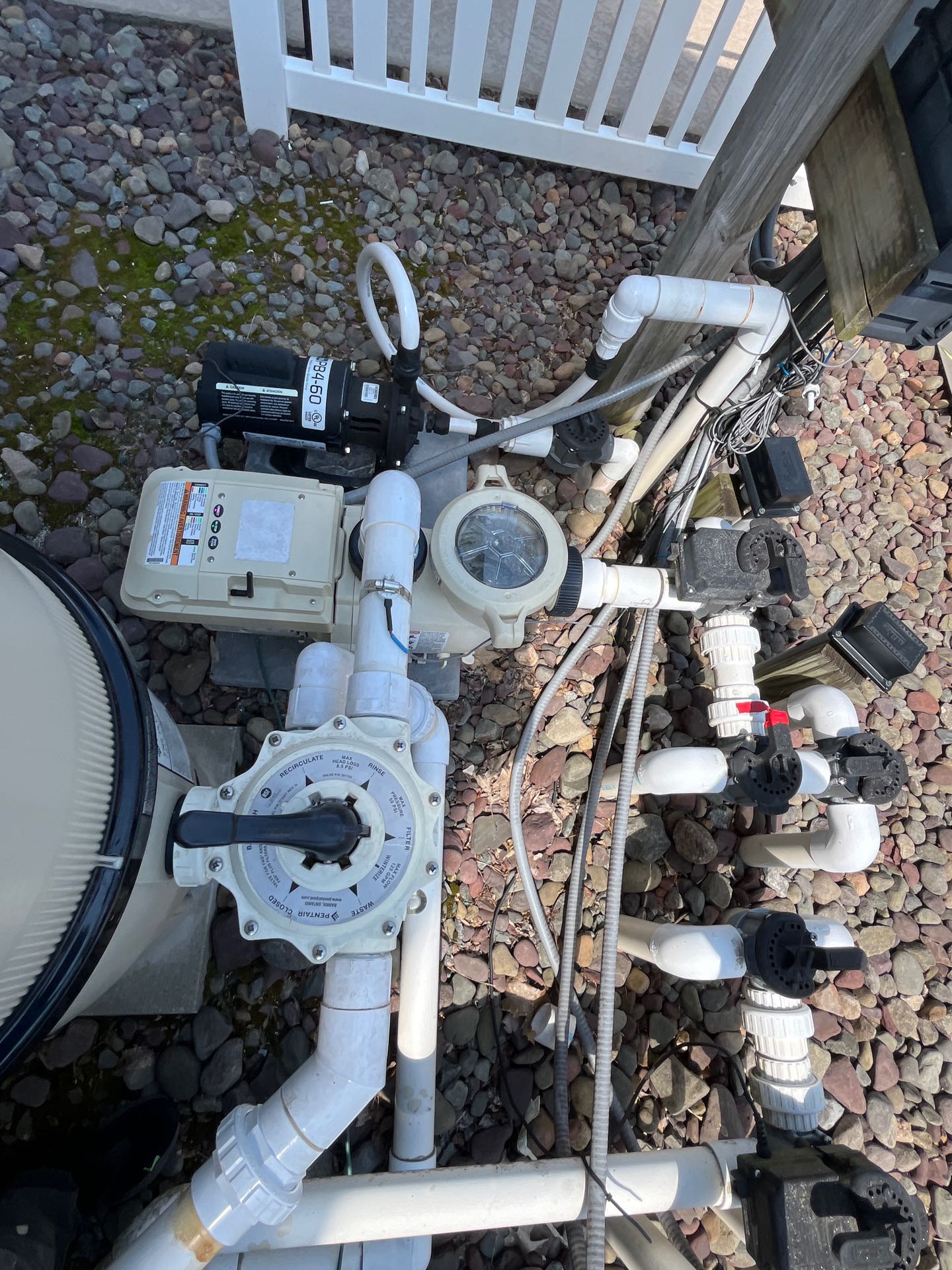 variable speed pump and connected pool parts