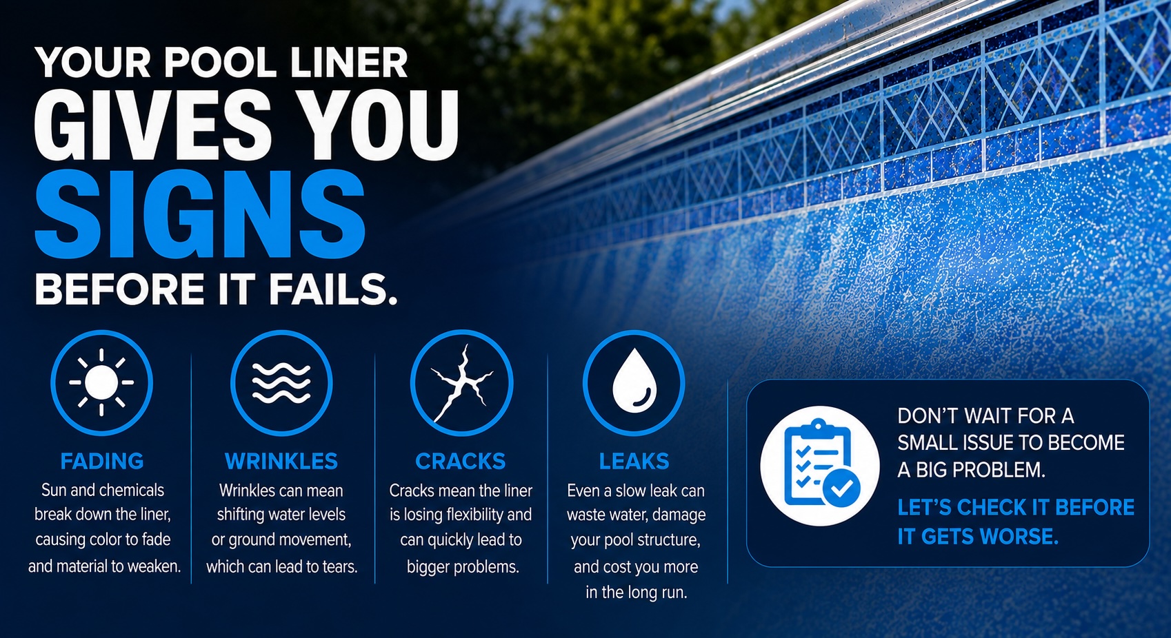 signs your pool liner is failing